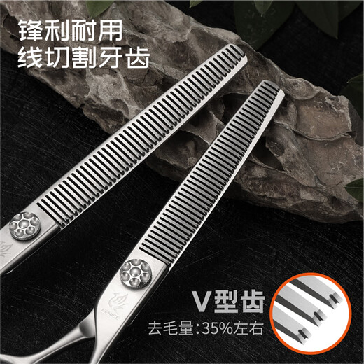 Black Bird Master Pet Scissors Professional Pet Grooming Scissors Set Straight Curved Scissors Fish Bone Scissors Dental Scissors Beautician Shop Tools BF 7.0 Inch Dental Scissors