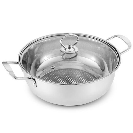 Xiaoyu thickened stainless steel hot pot pot noodle pot soup pot Korean household induction cooker universal pot clear soup hot pot 28cm