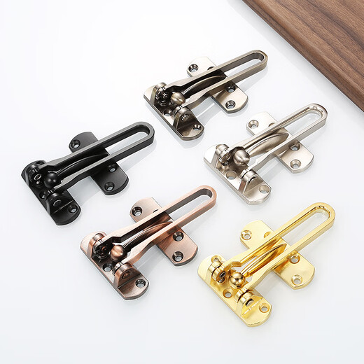 Jingjing Engineering zinc alloy anti-theft buckle hotel anti-theft chain buckle home bedroom door lock elegant black