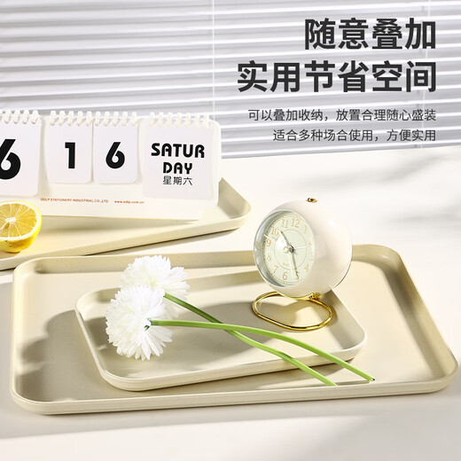 CAIZHI (CAIZHI) Rechteckige Tablett Tee Tablett Haushalt Obstschale Frühstücksschale Aufbewahrungsschale Snack Snack Tablett klein beige cz6752