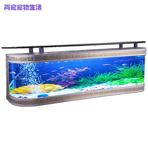 Bella Yuan European-style fish tank aquarium TV cabinet ecological water-free floor-standing glass bar home living room coffee table against the wall 250X40X60 double arc