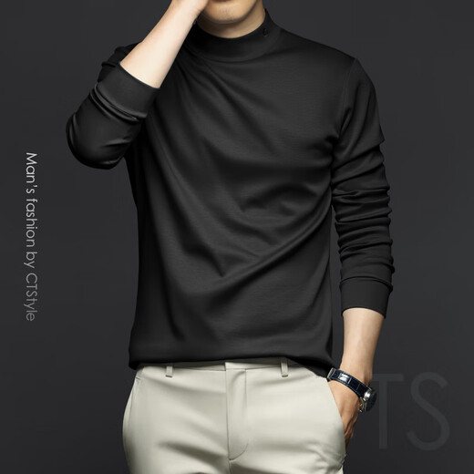 Pull Kurashi Ichiki Usure de secours intérieur masculin Automne et hiver épaissis coréen Mid-Colar Pull de base pour hommes de base de base de base décontractée en coton mercerisé.