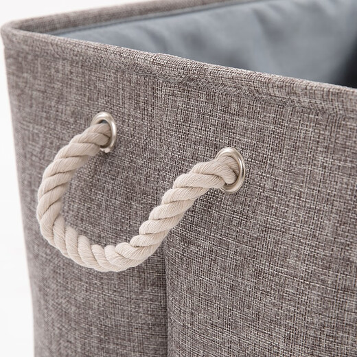 Quanyou (QUANU) Home Fabric Clothes Storage Box Drawstring Basket Organizing Box Dirty Clothes Basket Children's Toy Storage Basket KS Dark Gray