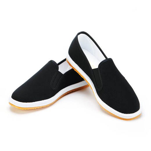 Tongsheng y viejos zapatos de tela de Beijing para hombres y verano de primavera y verano, suela, suela de un solo pie, transpirable, casual de mediana edad, anciano, tendón de carne de res zapatillas para hombres para hombres para hombres, estilo clásico negro 42 42