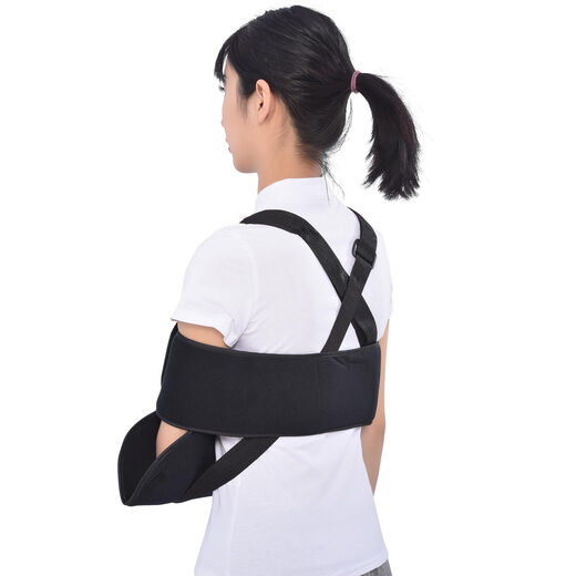 Wrapped forearm sling, Hong Kong style forearm sling, shoulder, neck and wrist support strap, forearm fixed strap, black, one size fits all