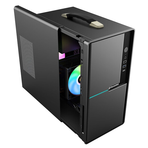 Thermaltake（Tt）金刚Mini 提手版 机箱电脑主机 黑色（M-ATX主板/商务办公/可便携/迷你/厚五金/多风扇位）