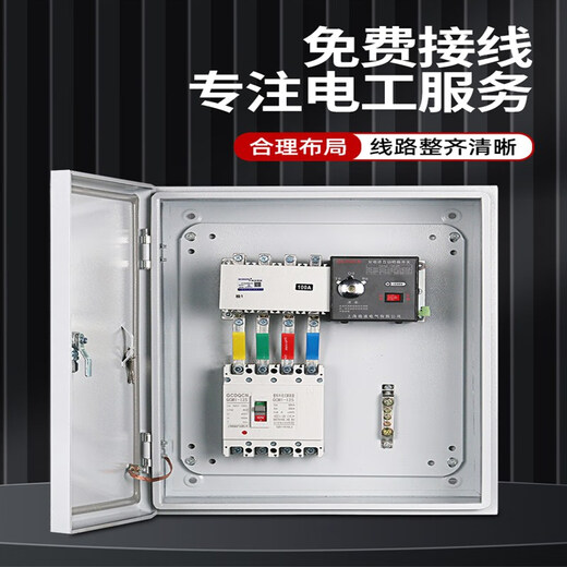 Dual power automatic transfer switch box 220V mains generator regularly switches 380V low voltage complete distribution box 2P63A dual power supply box