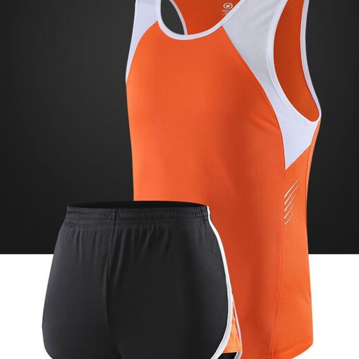 AGVSBOY track and field suit suit for men and women marathon running vest sprint physical examination competition sports custom sports student training suit orange 21808 (female) L