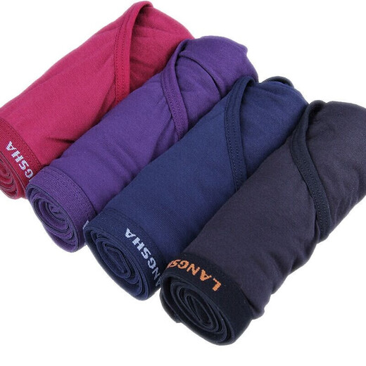 
Langsha 4 packs Langsha underwear men's underwear briefs bamboo fiber comfortable and breathable medium waist shorts men's shorts mixed color 4 strips XL (175)