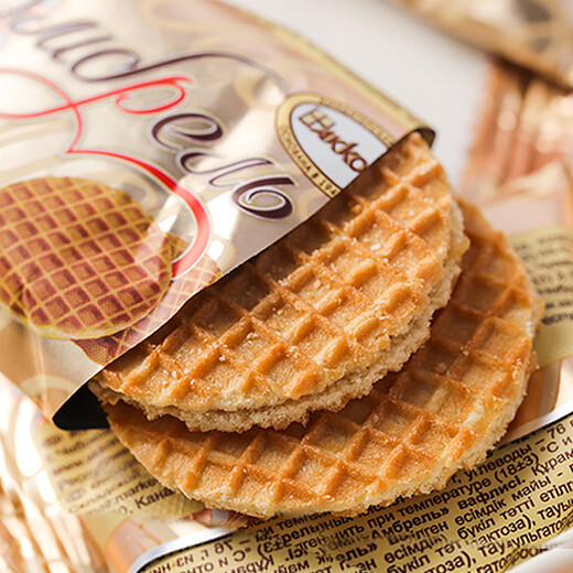 Akonte Russian brushed cake sandwich small round cake casual original imported snack food 408g individually packaged