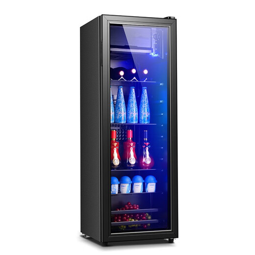 Royalstar Ice Bar Home Commercial Small Single Door Refrigerator Cabinet Cold Ice Bar Refrigerator Tea Leaf Fresh Cabinet Constant Temperature Glass Display Cabinet First-Class Energy Saving First-Class Energy Saving 138L Thickened Refrigeration + Micro-Freezing LED Light