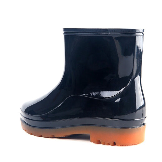 3531 Men's PVC low-top rain boots non-slip beef tendon black and white low-top work water shoes black 40 other size remarks