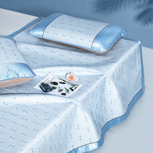 Fu Anna Summer mat, ice silk mat, summer fine ice silk mat, summer mat, 1.8x2 meters, double soft mat, air-conditioned mat, three-piece set