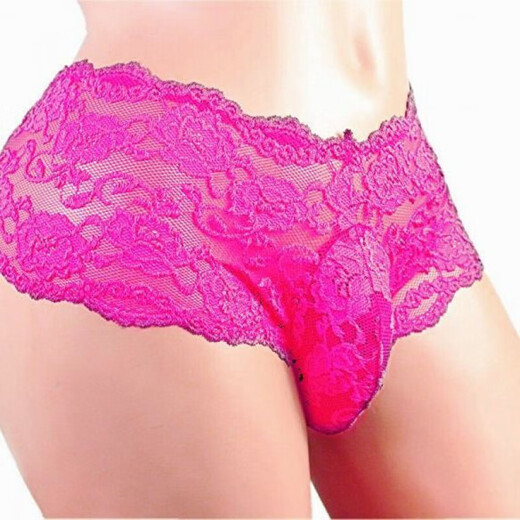 New Men's Sexy Underwear Men's Sexy Transparent Lace Underwear Thong M Red