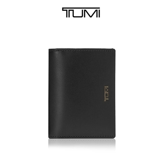 TUMI/途明Nassau SLG男士卡包商务牛皮翻折短款卡包 黑色/01262156DS