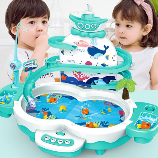 Changxing Children's Fishing Toys Magnetic Water Adding Set Educational Toys for Boys and Girls 2 Years Old, 3 Years Old and 4 Years Old Birthday Gift Multifunctional Fishing Platform [Fishing + Fishing + Musical Children's Songs + Early Education Tang Poetry]