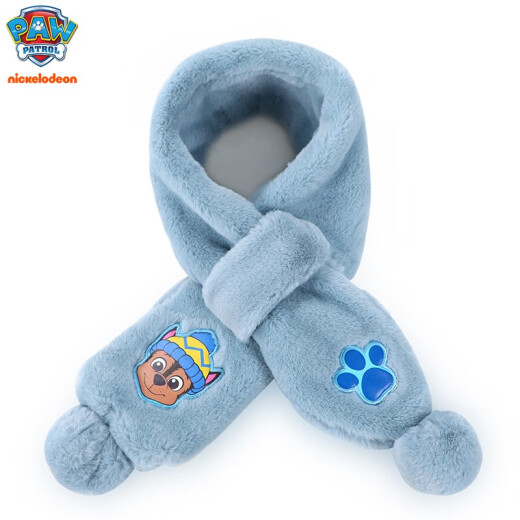 Paw Patrol Boy Scarf Autumn and Winter Children Plus Velvet Scarf Baby Children's Cute Cartoon Scarf Children's Neck Cover Blue Archie 3 years old and above