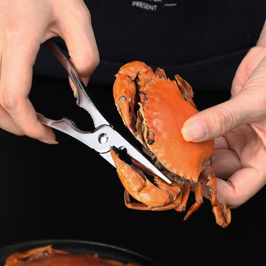 美厨（MAXCOOK）蟹八件剥蟹吃蟹工具 大闸蟹螃蟹专业工具套装便携304不锈钢蟹钳刀 3件套MCPJ6173