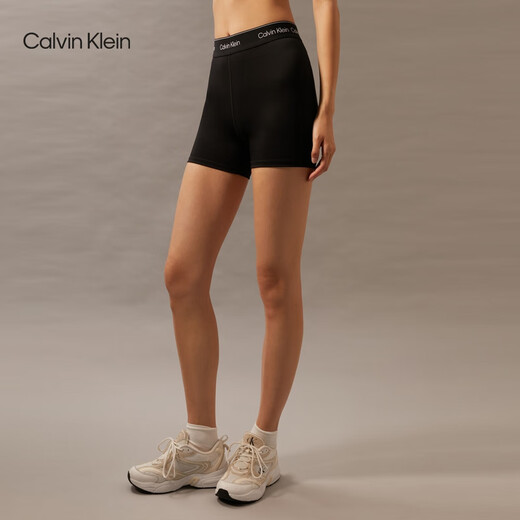 Calvin Klein Sports [Hydrink Quick Dry] Sommer Frauen CK High Taille Stretch Fitness Sports Reitshorts GWS4L728 BAE-SAME Black M.