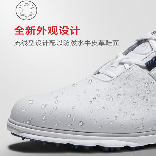 FootJoy Golf Shoes Men's FJ Pro/SL Series Comfortable Cushioning Anti-Slip Breathable Sports Professional Spike-Free Shoes 53074 White/Blue/Red Lace Up Size 42-8.0