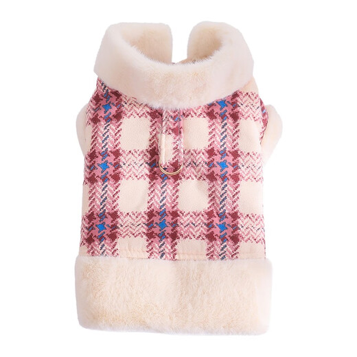 Amor's autumn and winter cat clothes are thickened and warm to pull cotton coats, pets, Bichin Teddy small dog vests, dog clothes, fur integrated (pink) S (recommended 3-5 Jin [Jin equals 0.5 kg] for specific reference to the bust length)