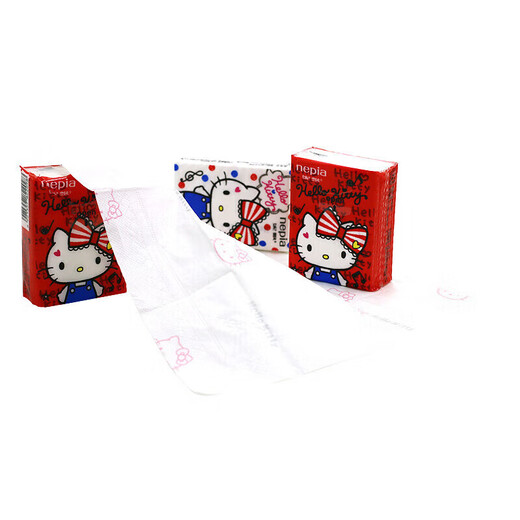 Nepia Hello Kitty Katie handkerchief paper 3 layers 10 draws * 10 pack portable printed mini bag handkerchief paper tissue