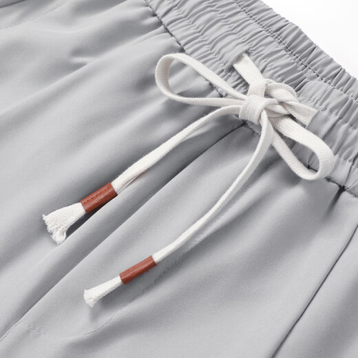 Dingfengbaoluo Pantalones casuales de seda para hombres Pantalones de primavera y otoño Agujas transpirables pantalones delgados Deportes de secado rápido Tamaño grande 2323 gris claro XL