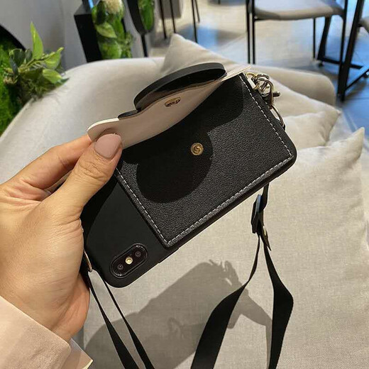 阿法普 华为P20斜挎零钱包一体P10手机壳手提斜挎包mate10简约女款荣耀8X插卡包7X全包9X 黑色米奇 零钱包+斜挎挂绳+手提绳 华为P20