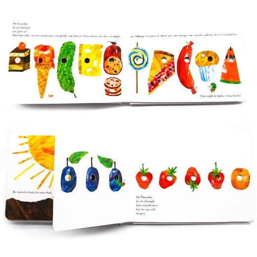 好饿的毛毛虫 The Very Hungry Caterpillar 英文原版绘本 纸板书 廖彩杏书单 儿童早教启蒙英语读物纸板洞洞书 艾瑞卡尔爷爷