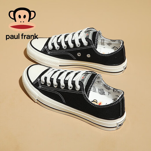 
Big Mouth Monkey (Paul Frank) canvas shoes for female students and teenagers for men and women, Korean style high top shoes street photography casual shoes for girls 1047 black 36