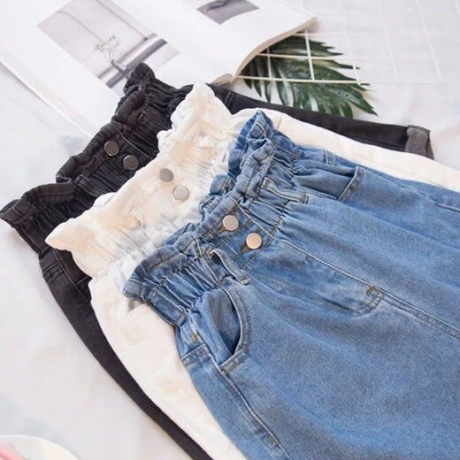 Xunliba Damen Sommer Ins Denim Shorts Frauen koreanischer Stil lose hohe Taille schlampige Hose mit breitem Bein. Weiß: 831 2xl Größe [135-150jin [Jin ist gleich 0,5 kg]]