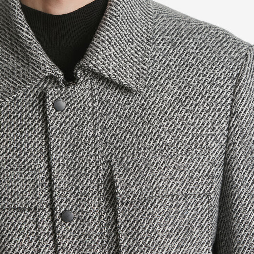 Jinba Men's Clothing [69.9% lana] Chaqueta para hombres Lapa de otoño chaqueta de lana corta bdwt3818 kiln gris m (170)