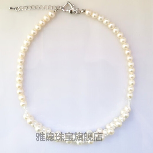 Yayin Thyroid Scar Covering Freshwater Pearl Necklace Scar Covering Jewelry High-Quality Short Clavicle Chain for Women Replaced with 925 Silver Adjustable Buckle
