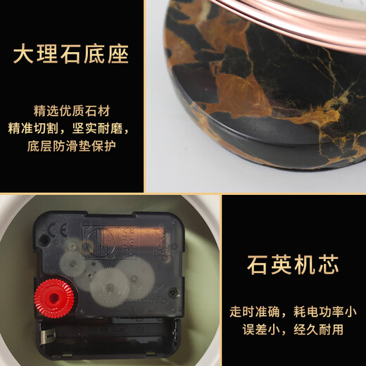 Hanshi (Hense) creative table clock modern simple table clock desktop clock living room home desktop quartz clock HD8092 electroplated gold