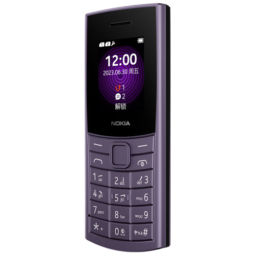 诺基亚（NOKIA）新110 4G 移动联通电信全网通 老人老年直板按键手机 双卡双待 学生备用机 移动支付 紫色