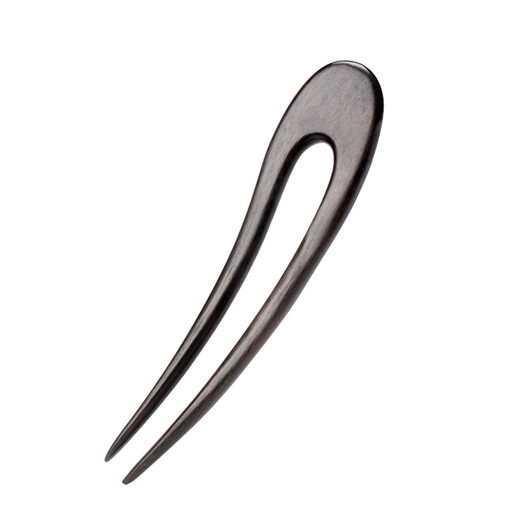 Beautiful wood hairpin U-shaped hairpin Ebony peach wood double hairpin Wooden hairpin hairpin Ancient style Chinese style Hanfu cheongsam updo hairpin Ebony moon double hairpin