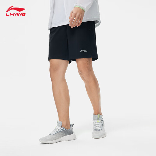 Li ning Sports Shorts de secado rápido El verano Cool Folin Fitness reflectante cómodo de entrenamiento Fitness Pantalones deportivos Seda de seda alta elástica de secado rápido (679 modelos) -1 m