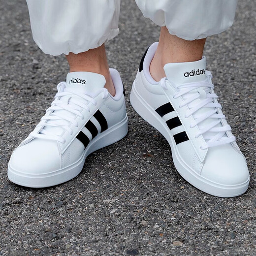 Adidas men's shoes casual shoes women's shoes summer new sports shoes GRAND COURT 2.0 fashionable and versatile low-top shoes GW9195/white 42 (260mm)