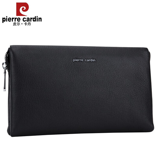 Pierre Cardin/Pierre Cardin brand deer leather men's handbag genuine leather business men's clutch soft leather large capacity fashion boutique handbag men's bag new style black deer leather clutch [235*140*70mm]
