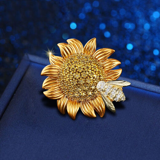 Camaron sunflower brooch, high-end women's model, exquisite 2025 new suit accessories, high-end corsage, anti-exposure pin, sunflower brooch