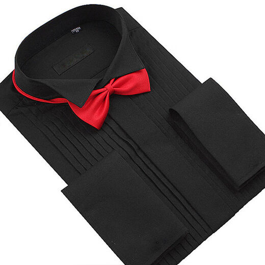 
Abefan men's white bow tie shirt performance dress shirt chorus costume performance costume groomsmen's suit swallow collar shirt white single piece bow tie 46 height 190 weight 200 Jin [Jin equals 0.5 kg]