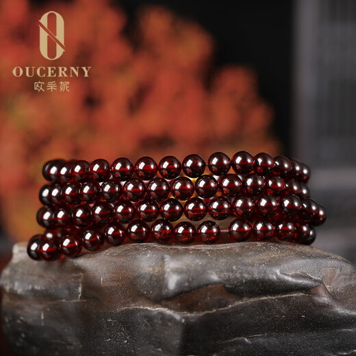 OUCERNY amber bracelet, blood amber 108 beads necklace, multi-circle bracelet, beads for men and women, about 6.5-7mm, ready for shipment, with certificate