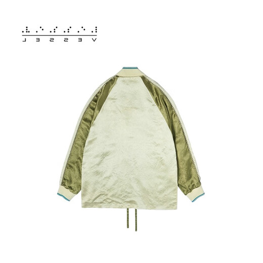 
XVESSEL Fang Yilun same retro trendy Taoist robe jacket for men and women double-sided embroidered satin new trendy Yokosuka men and women green jacket y23x684g S
