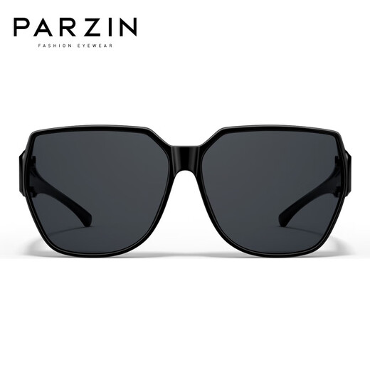 帕森（PARZIN）偏光套镜太阳镜男女 时尚轻盈大框遮阳防晒开车驾驶潮墨镜PZ12107 亮黑色