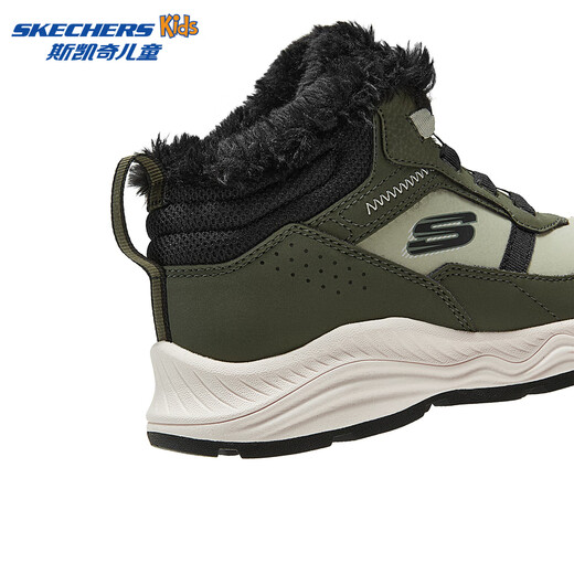Skechers children's shoes children's winter knob warm cotton boots boys and girls plus velvet shoes sports cotton shoes 405301L