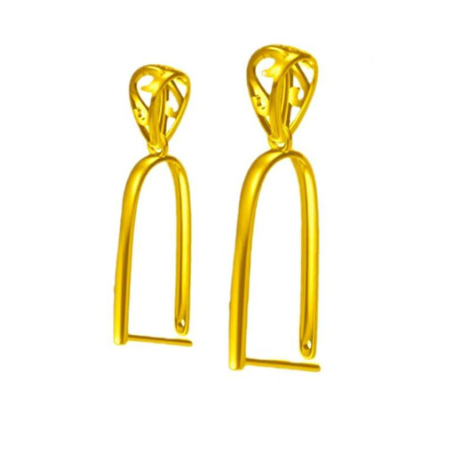 Feiyu Fat Donglai same style 18k gold safety buckle clip buckle 18K gold high-end inlaid empty support accessories large and small jade gold Au750 steel stamp 18k gold solid thickened small K yellow one piece