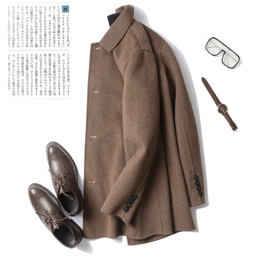 Mushi Automne et hiver Mateau de laine double face pour hommes Men de laine 100% pur pour hommes couleur solide