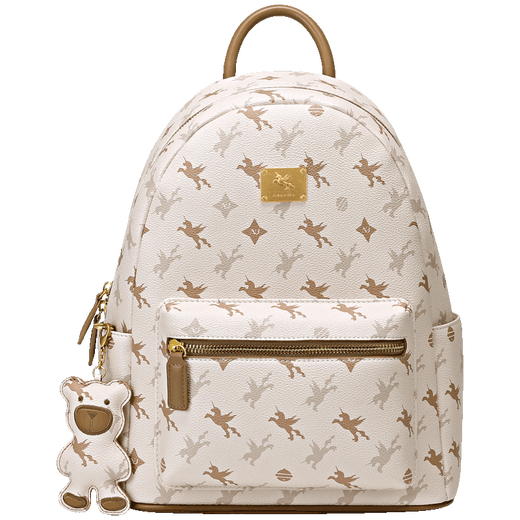 Nucelle New Zhilan Shen Yue gleichen Pegasus-Rucksack für Frauen mit doppelten Schultern 2025 Pendeln Leichtes Studienbeutel große Kapazitätsgeburtstag Geschenkcreme Gelb große Version [kann auf 14-Zoll-Computer platziert werden]