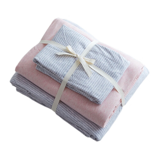 Set de algodón de estilo de vida de Youke Set Dice Grey Stripe de 2.0 m Set de cuatro piezas