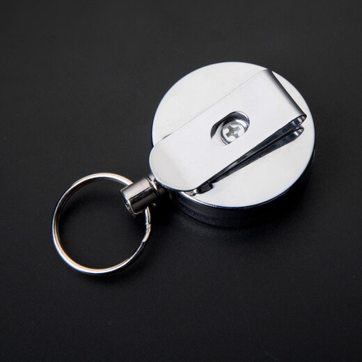 Kafus outdoor anti-lost doctor and nurse smiley face easy to pull crocodile clip full iron metal telescopic buckle card sleeve stretch buckle work certificate badge clip zinc alloy easy to pull buckle custom 9922 silver telescopic buckle 2cm 1 piece
